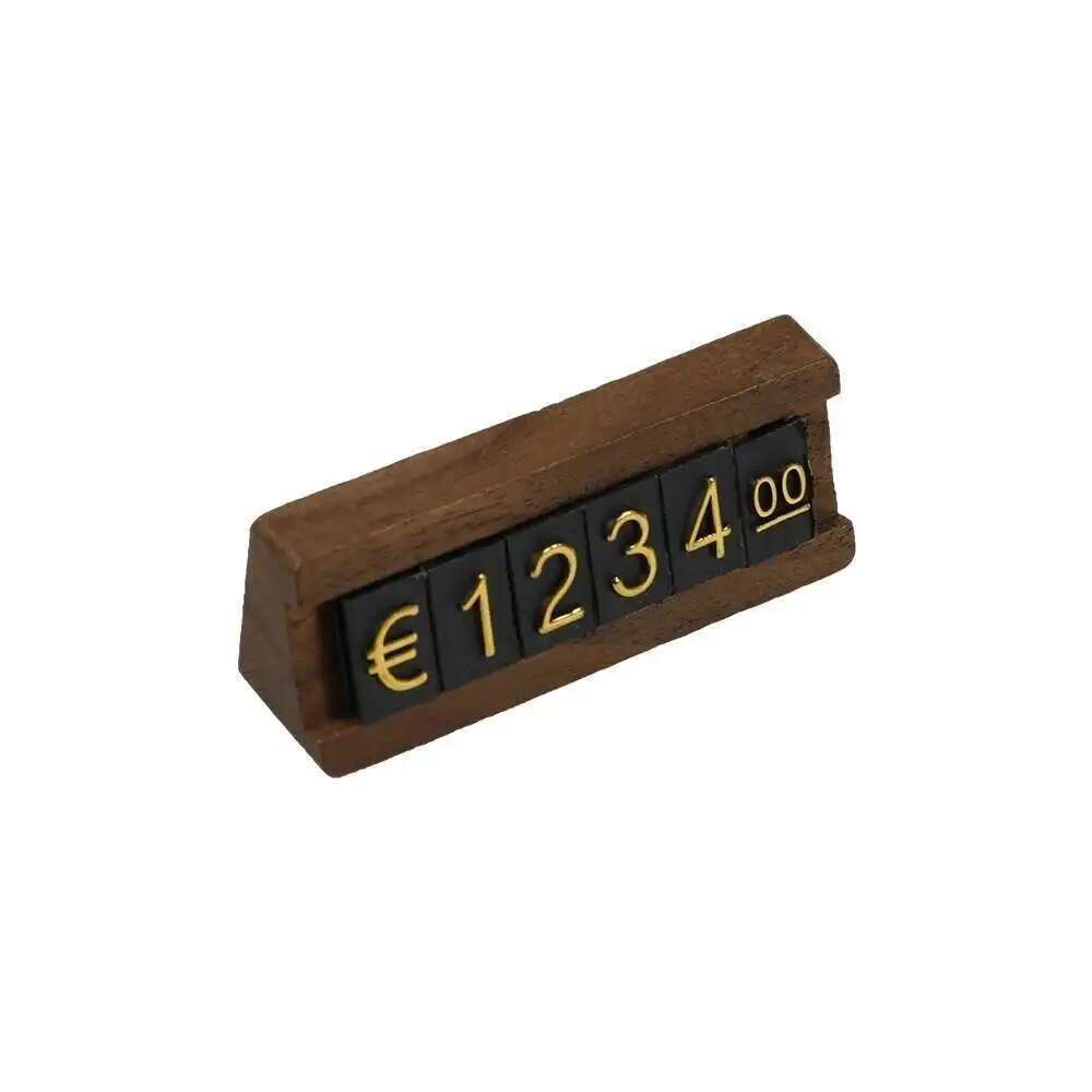 Wooden Letter Sign - Preisset mit Holzsockel, Holzgrundrahmen, verstellbarer Preis,