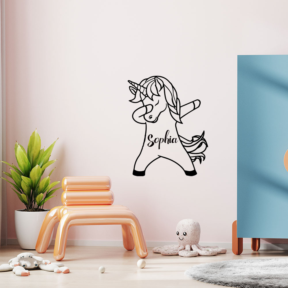 Home Decor Wallpaper - 1 Stück DIY Einhorn-Aufkleber mit individuellem