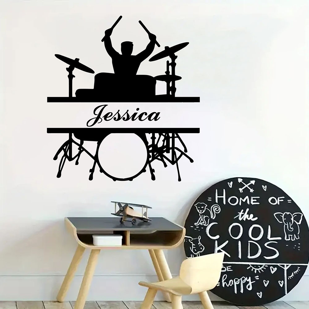 Home Decor Wallpaper - 1 Stück Cartoon-Musikinstrument mit personalisiertem Namen,