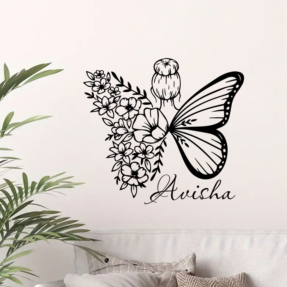 Home Decor Wall Tiles - 1 STÜCK NEU Schmetterlings-Blumenfee Personalisierter Name