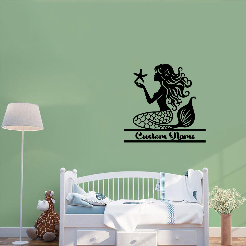 Home Decor Wall Tiles - 1 STÜCK NEUER Meerjungfrauen-Wandaufkleber mit personalisiertem