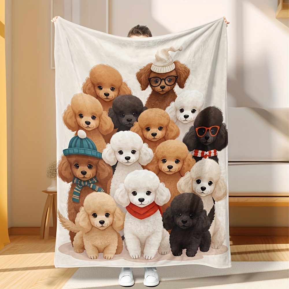 Home Xmas Decor Ideas - Flauschige Hunde-Freunde Decke Kuschelige Haustier-Hunde-Bilddecke Niedliche