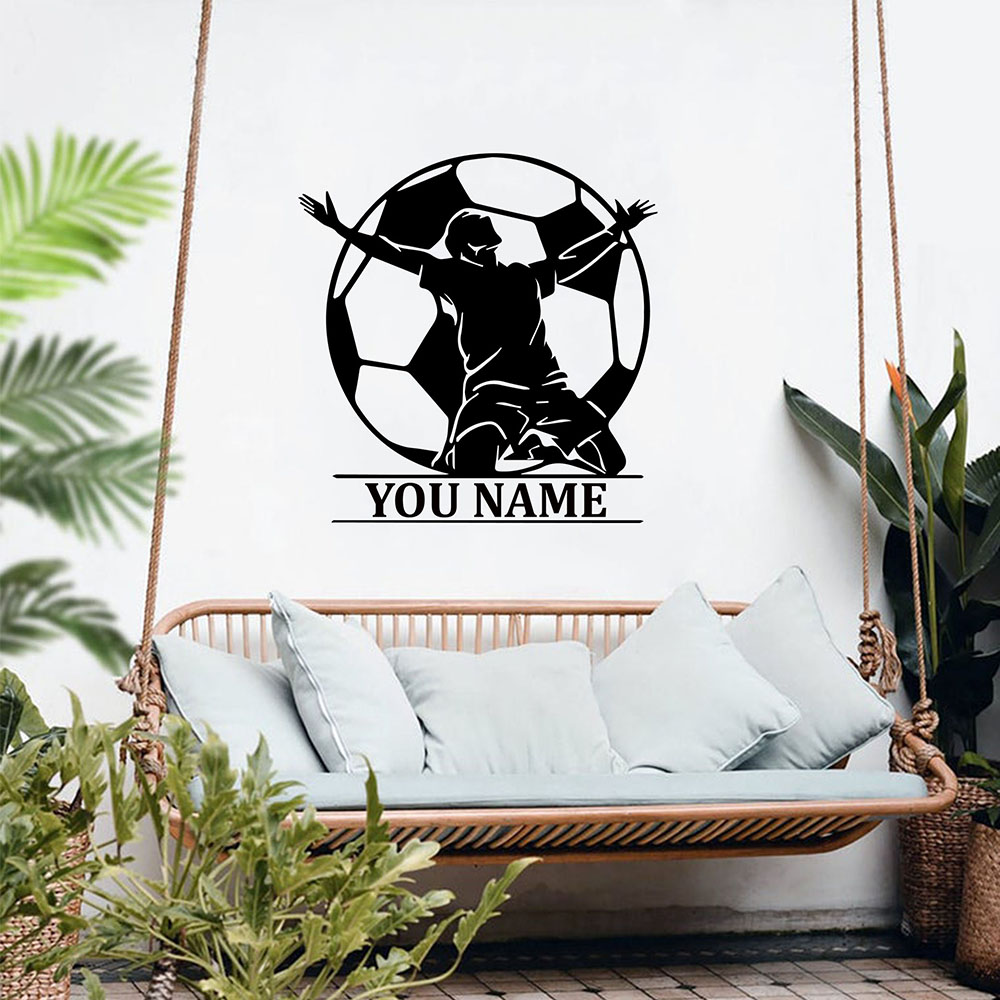 Home Decor Wall Tiles - 1 Stück Bunter Fußball Anpassbarer Name