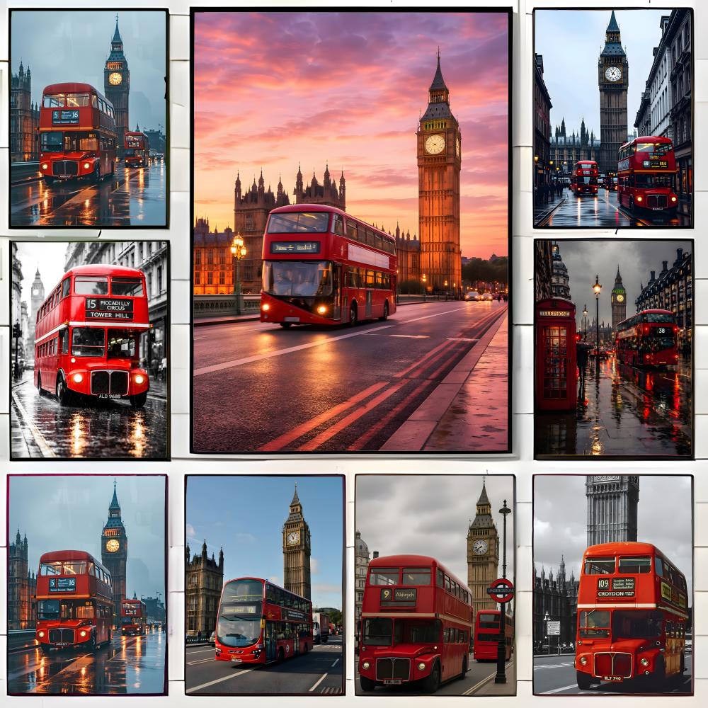 Home Decor London - London Red Bus Big Ben Poster,