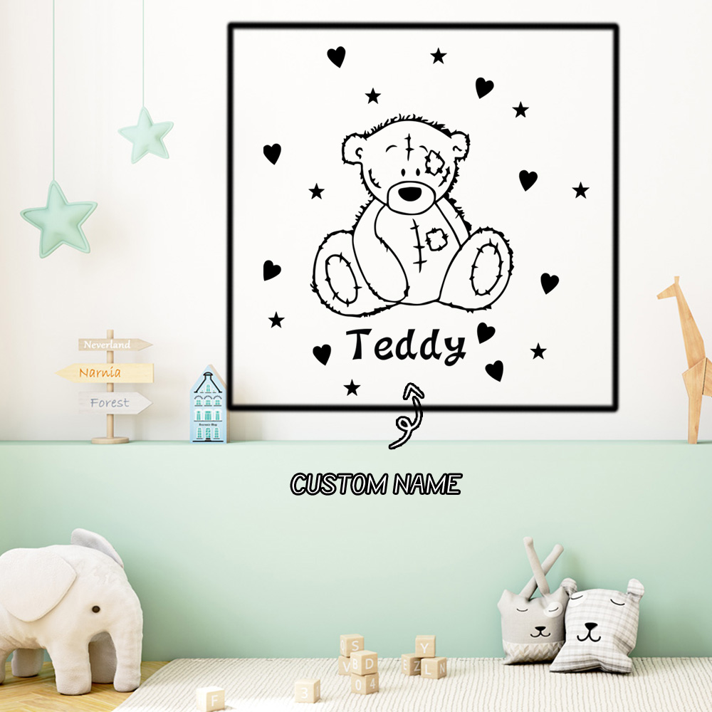 Home Decor Wall Tiles - 1 Stück Romantischer Teddybär mit individuellem