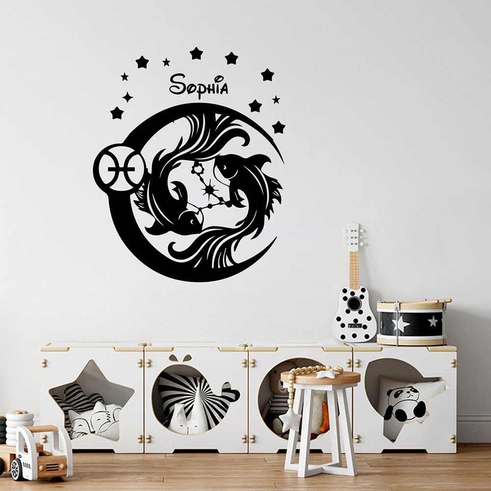 Home Decor Wallpaper - 1 Stück DIY Fische Individueller Text-Aufkleber