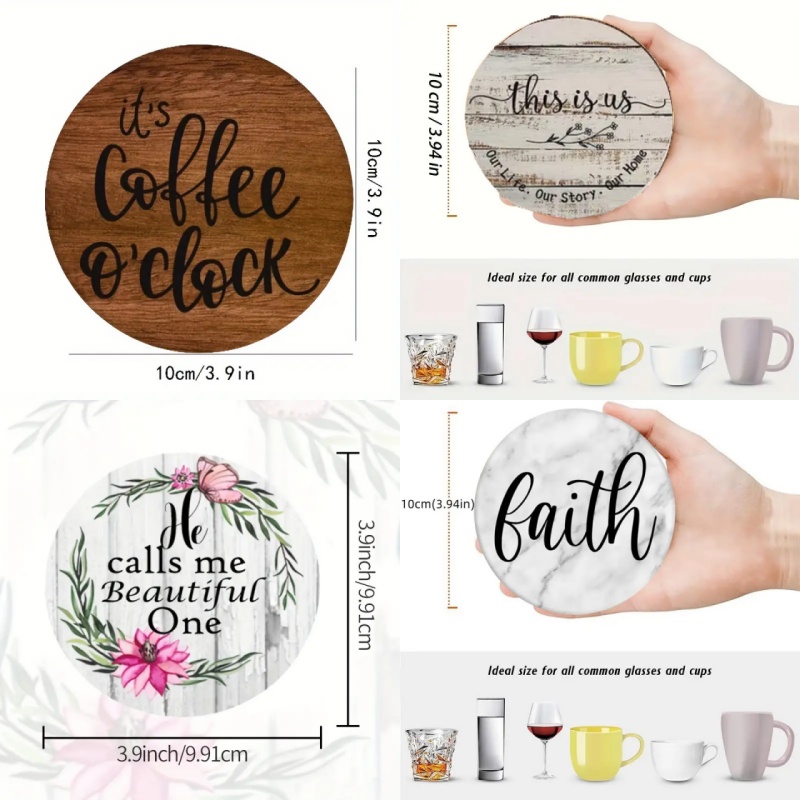 6 Stück runde, inspirierende,  – Wooden Letter Sign Bewertung und Preis