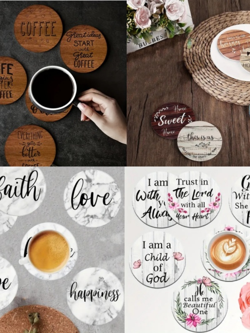 6 Stück runde, inspirierende,  – Wooden Letter Sign Bewertung und Preis
