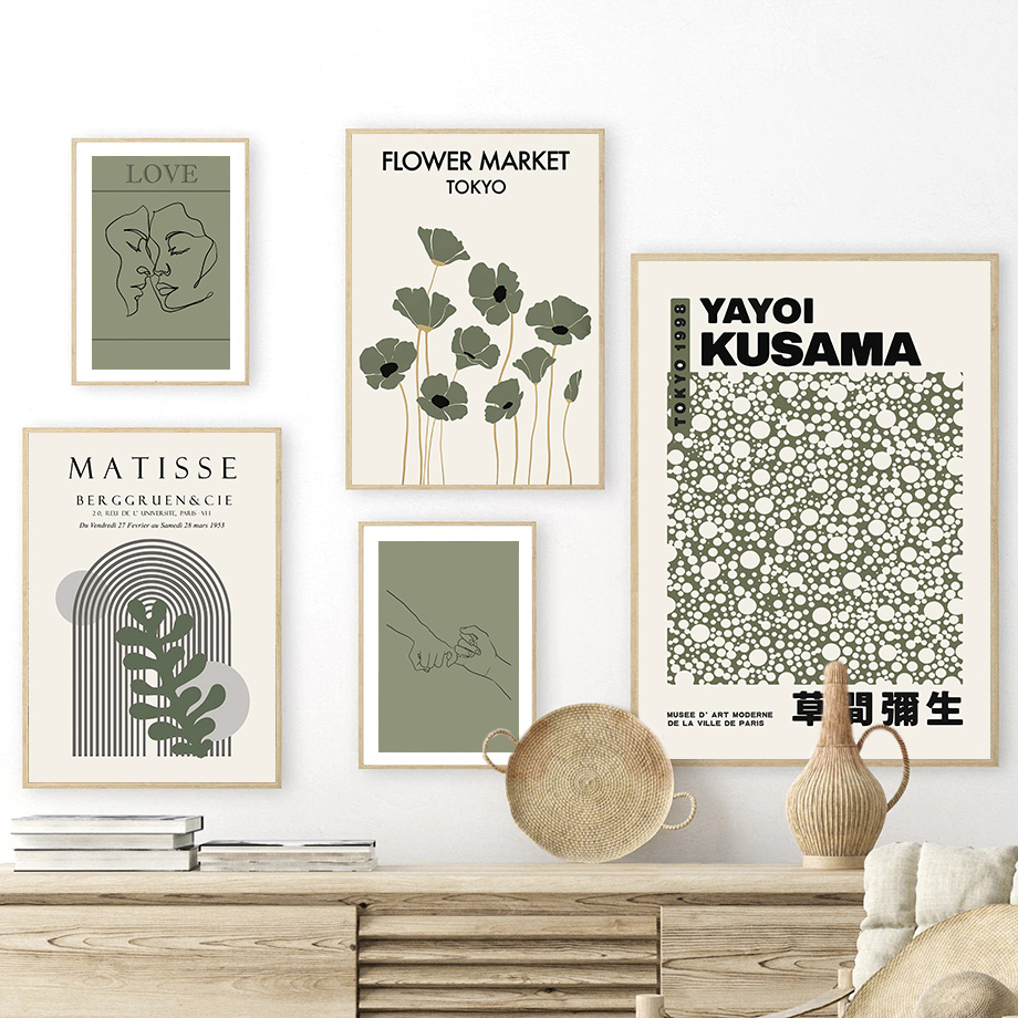 Salbeigrüne Yayoi Kusama Matis – Home Decor Japandi Bewertung und Preis