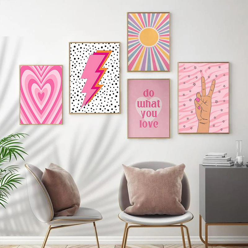 Abstrakte Rosa Blitz Gradiente – Home Decor Japandi Bewertung und Preis