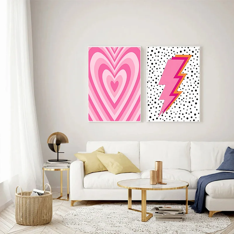 Abstrakte Rosa Blitz Gradiente – Home Decor Japandi Bewertung und Preis